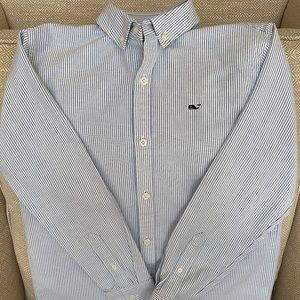 Vineyard Vine Boys Blue/White Striped Shirt